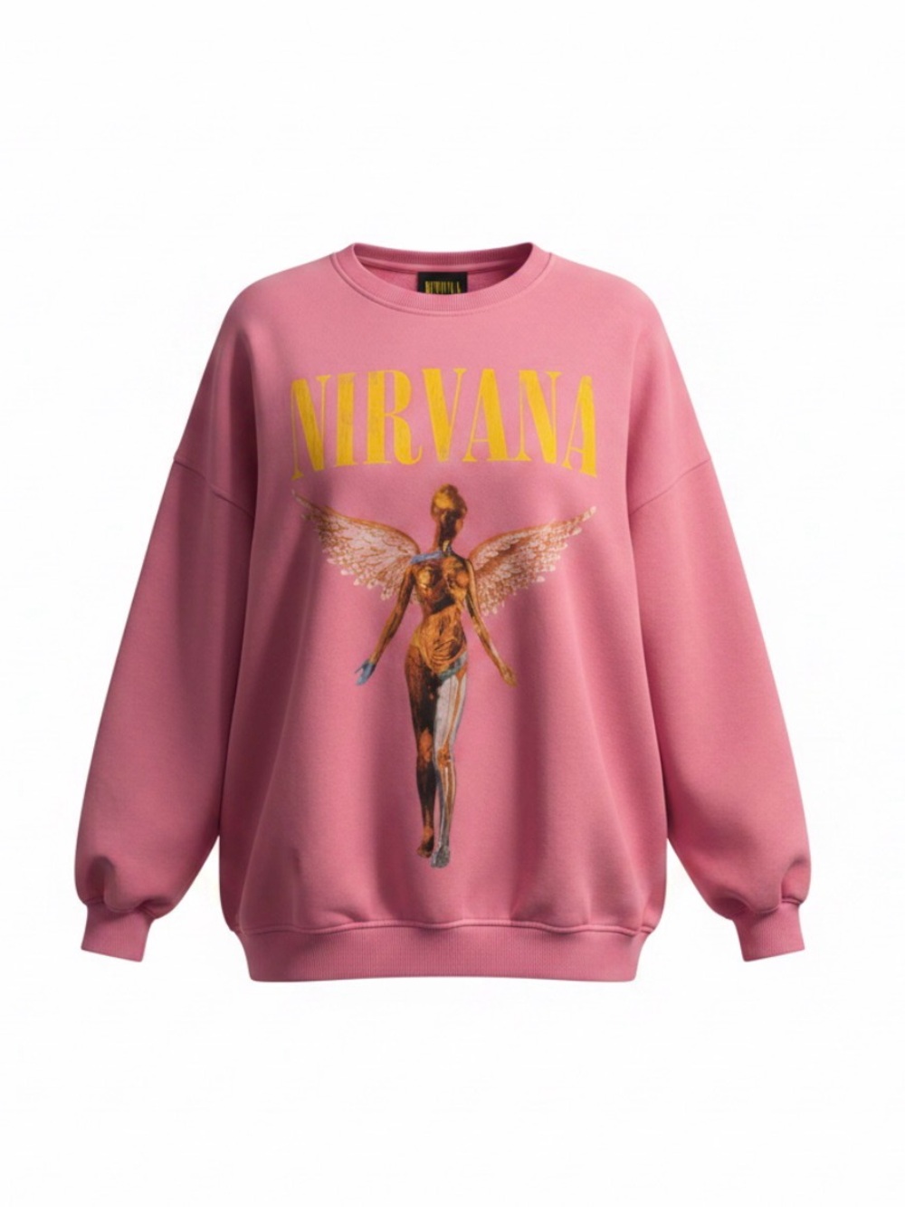 H&M Oversized Nirvana Graphic Crewneck Sweatshirt in Pink